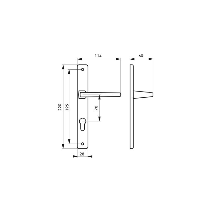 THIRARD - Paar Picardie Türgriffe mit Zylinderloch für Eingangstür, weiß lackiert - THIRARD