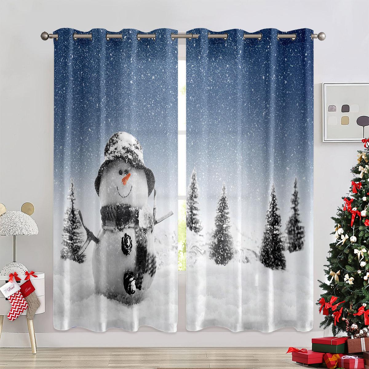 

Новые 3D-шторы с рождественской тематикой можно использовать в качестве оконных занавесок и ламбрекенов, а также они подойдут для украшения рождественского интерьера. 50W60H(CM)X2PCS&Rod Pocket