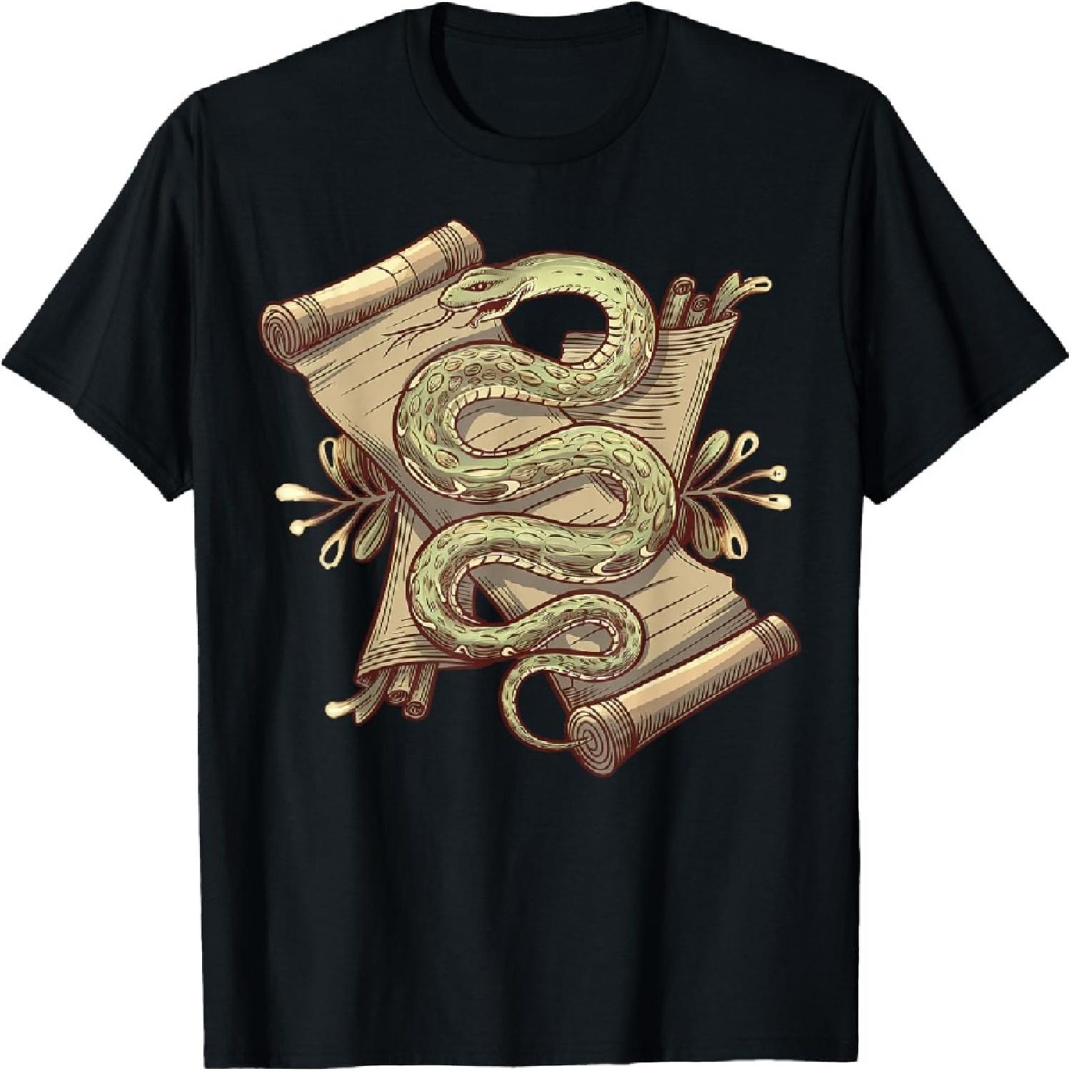 Футболка для любителей природы: Змея, обвивающая древний свиток XXXXXL разноцветный