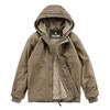 Autumn and winter coat men's outdoor casual windproof hooded top loose fleece thickened tooling jacket men