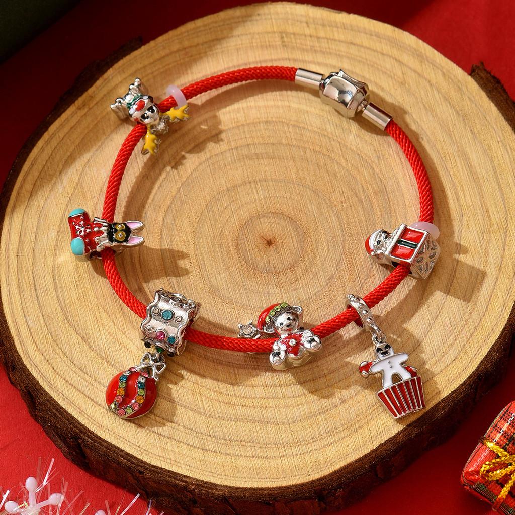 Christmas Bracelet With Snowflake Bells And Santa Charm For Holiday Gift Giving