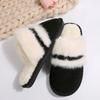 Baotou Hairy Slippers Female Outside Wear Winter Korean 2024 Indoor Home Warm Cotton Shoes Flat Bottom Non-slip Couple Slippers