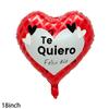 Qianshun Heart-shaped Aluminum Foil Balloons 18 Inch Silk Screen Printed I Love You Helium Wedding Valentine's Day Decoration