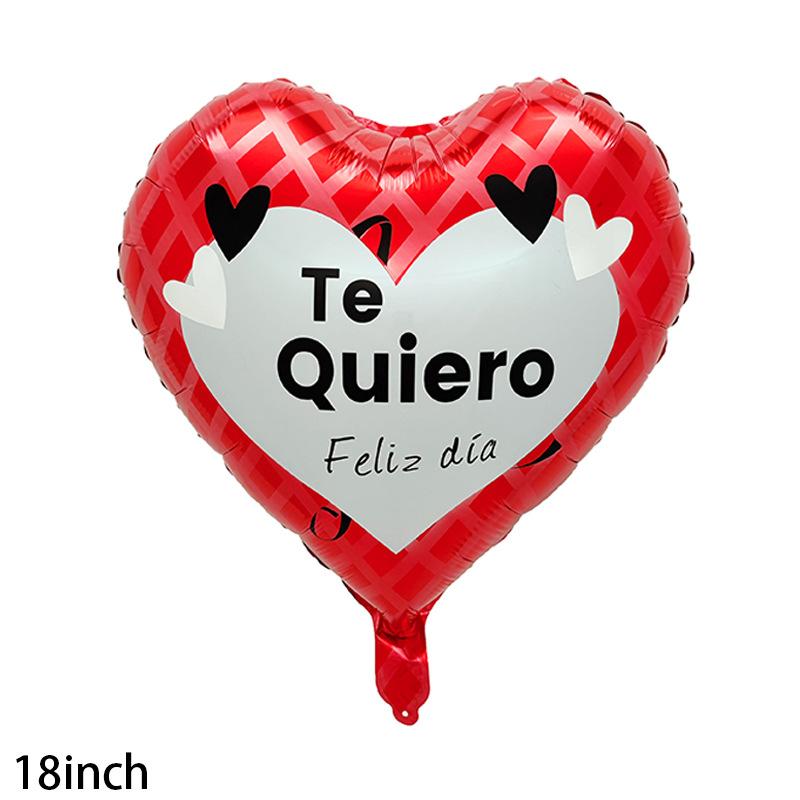 Qianshun Heart-shaped Aluminum Foil Balloons 18 Inch Silk Screen Printed I Love You Helium Wedding Valentine's Day Decoration