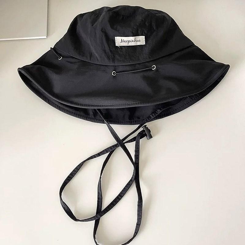 Women Summer Quick-drying Fisherman Hat Large Brim Sunshade Bucket Cap Korean Girl Beach Travel Caps Dual-use Variable Bag