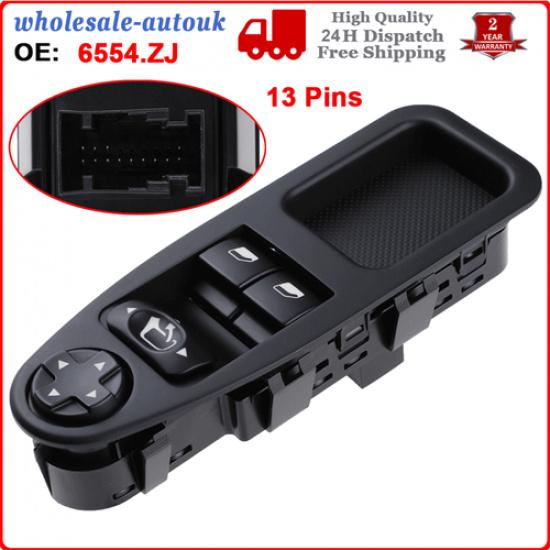 Front Electric Power Window Switch For Peugeot Expert Citroen Dispatch 6554.ZJ