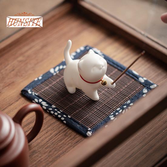 Cartoon Cat keraamiline viirukihoidja kodu kaunistamiseks