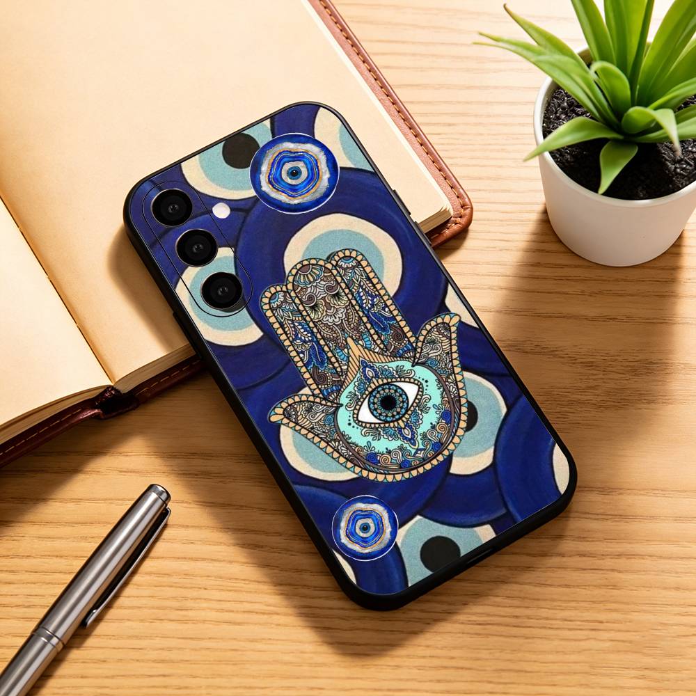 

H-Hamsa H-Hand-D Phone Case For Samsung Galaxy A73,A72,A71,A70,A53,A52,A51,Soft Silicone Black Cover Samsung a53 5g