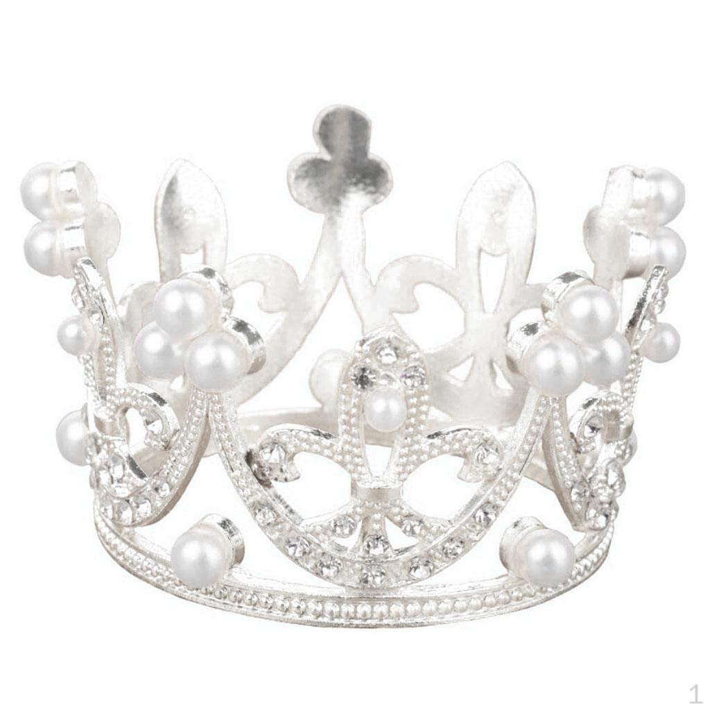 

Topper for Baby Shower cake Decorating pearl crown pearl