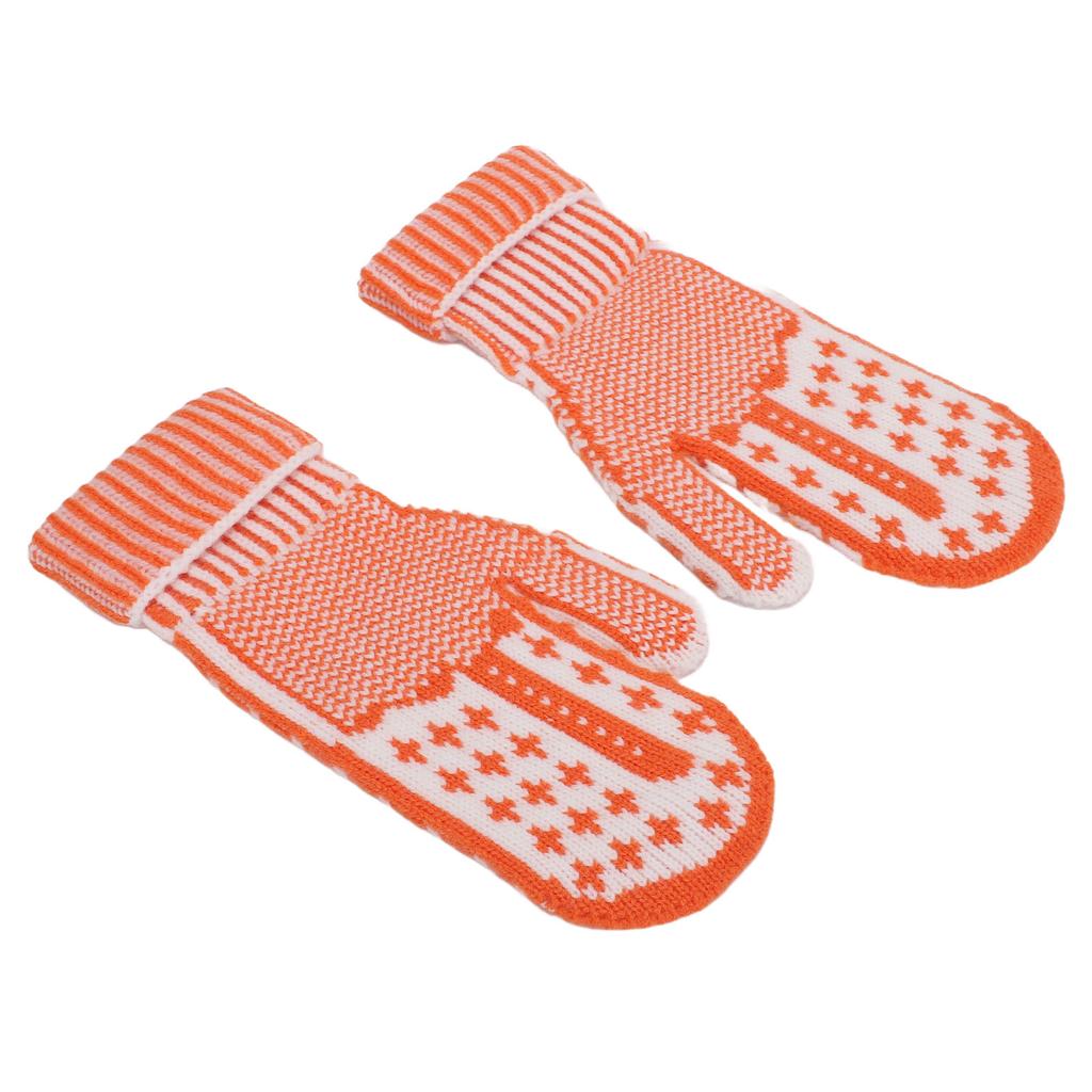Funny Knitted Gloves, Thick Double Layer Warm Winter Mittens with   Middle Finger Design, for Adults Holiday Gifts and Outdoor Activities