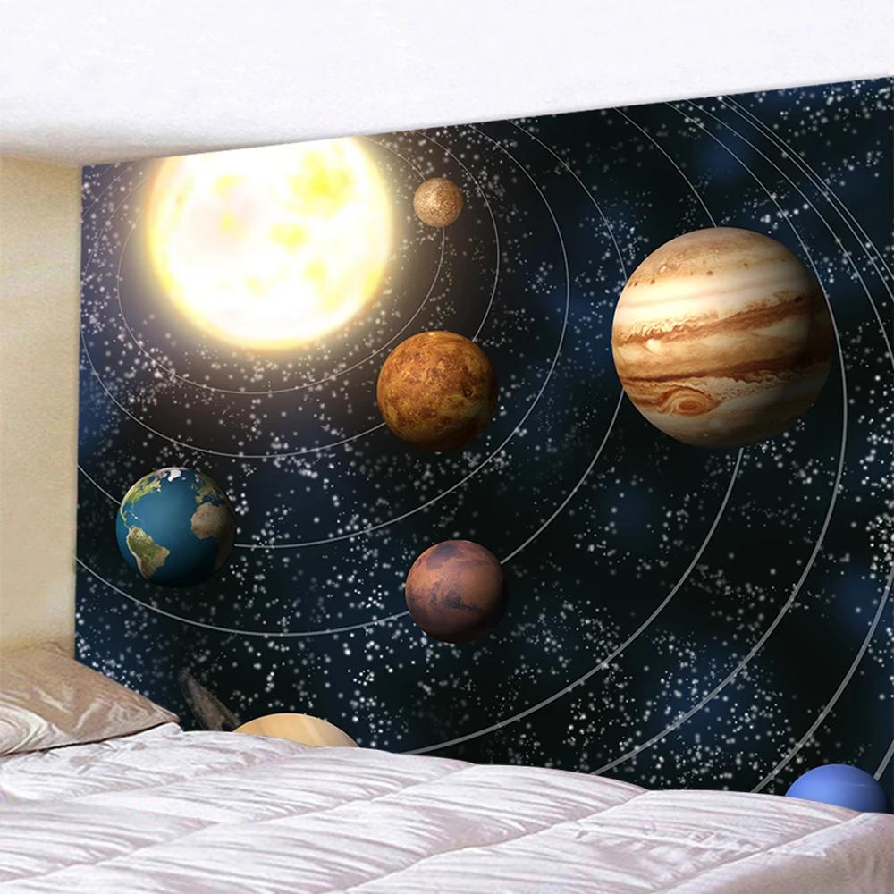 

Галактика Планета Домашнее украшение Гобелен Фон Ткань Хиппи Йога Коврик Простыня Диван Одеяло 100x75cm