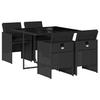 VidaXL Garden Dining Set Cushions 5pcs Black Wicker 3277662