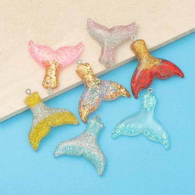 Eco-Friendly Resin Mermaid Tail Gradient Earrings