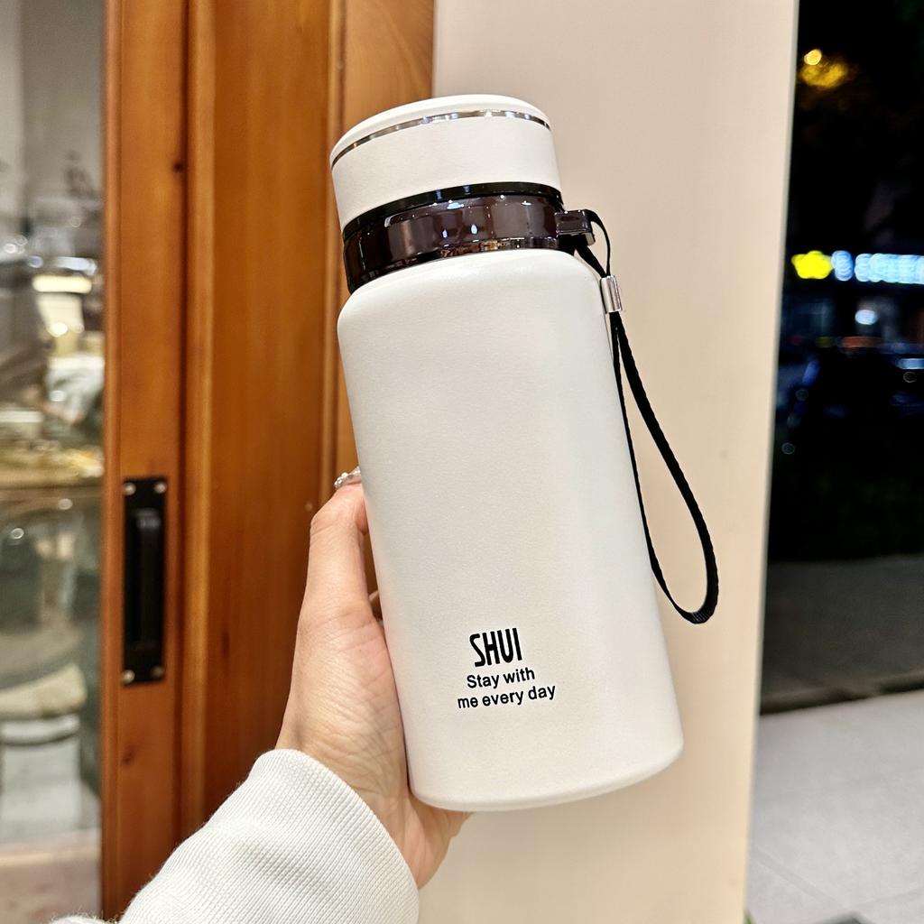 Luxury Style Thermos Cup Girls New Stylish Students Stainless Tea Portable Covered Water Cup Durable Durable Useful