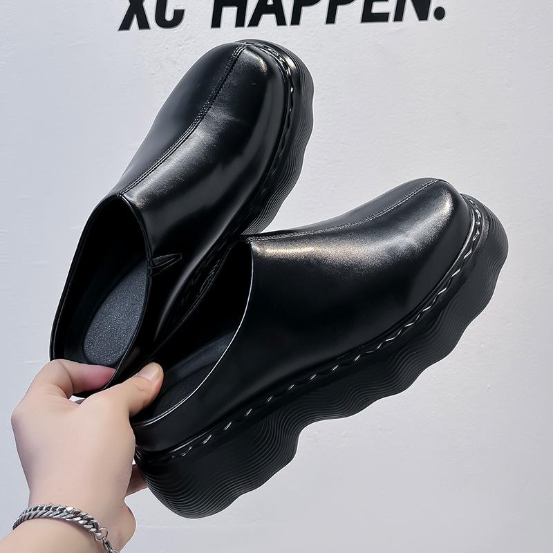 Super hot Internet celebrity thick bottom heightening men's slippers 2025 spring and autumn new popular outer wear bag head half slippers 3130-A