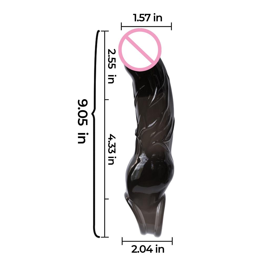 Penis Extension Sleeve Vibration Extend Adult Sex Toys Reusable Penis Sleeve Delay Ejaculation Dick Sleeve Sex toys for Men 18+