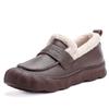 The first layer of cowhide velvet muffin thick-soled leather cotton shoes is fashionable and versatile. Winter warm and non-slip mother shoes