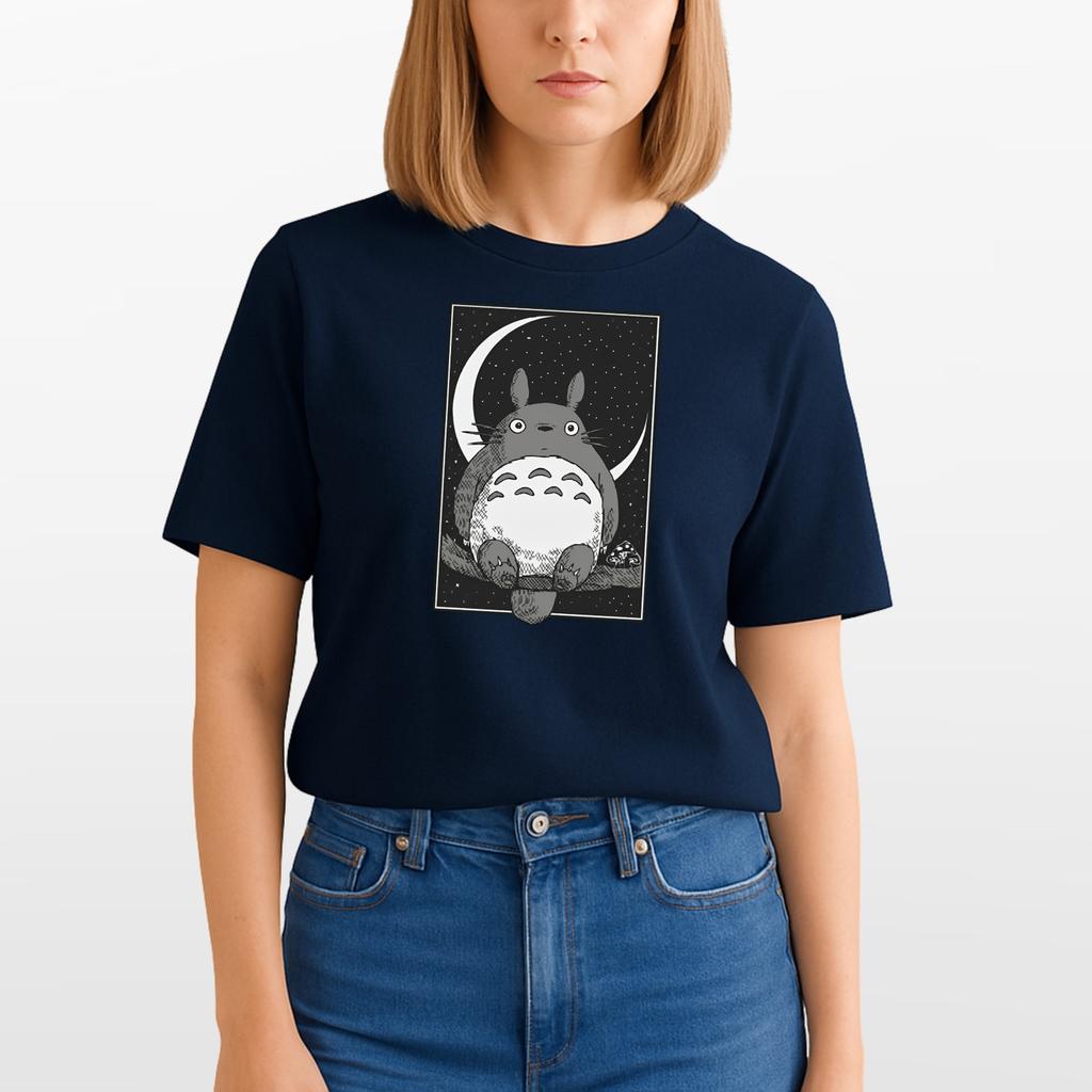 T-shirt Unisex Studio Cat Ghibli Ispirata alla Luna Totorro Anime Miyazaki