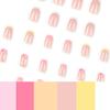 French Simple Floral Rectangular Wearable Nails - European & American Style Nail Art Tips