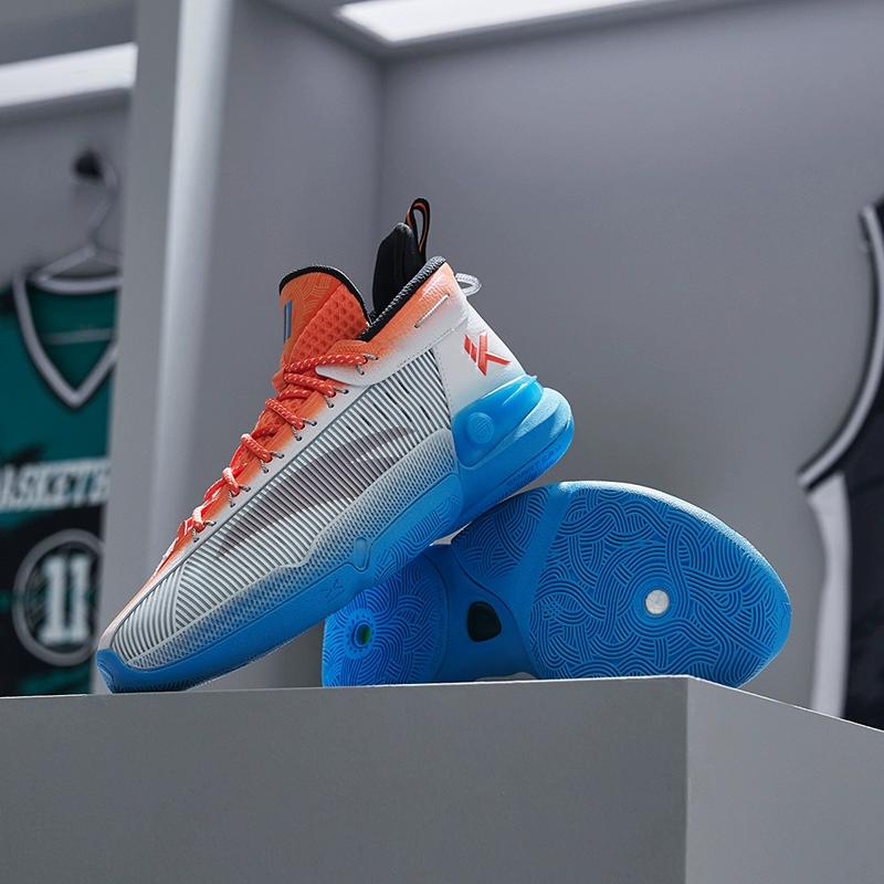 Anta Kids KT9 Thompson 9th Generation Non-Slip Shock Absorbing Wear-Resistant Mid-Top Basketball Shoes Bright Orange Kids basketball shoes 312341130-4