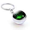 Holder Men Women Glass Ball Pendant Leo Jewelry 12 Constellation Keychain Zodiac Keychain Key Rings