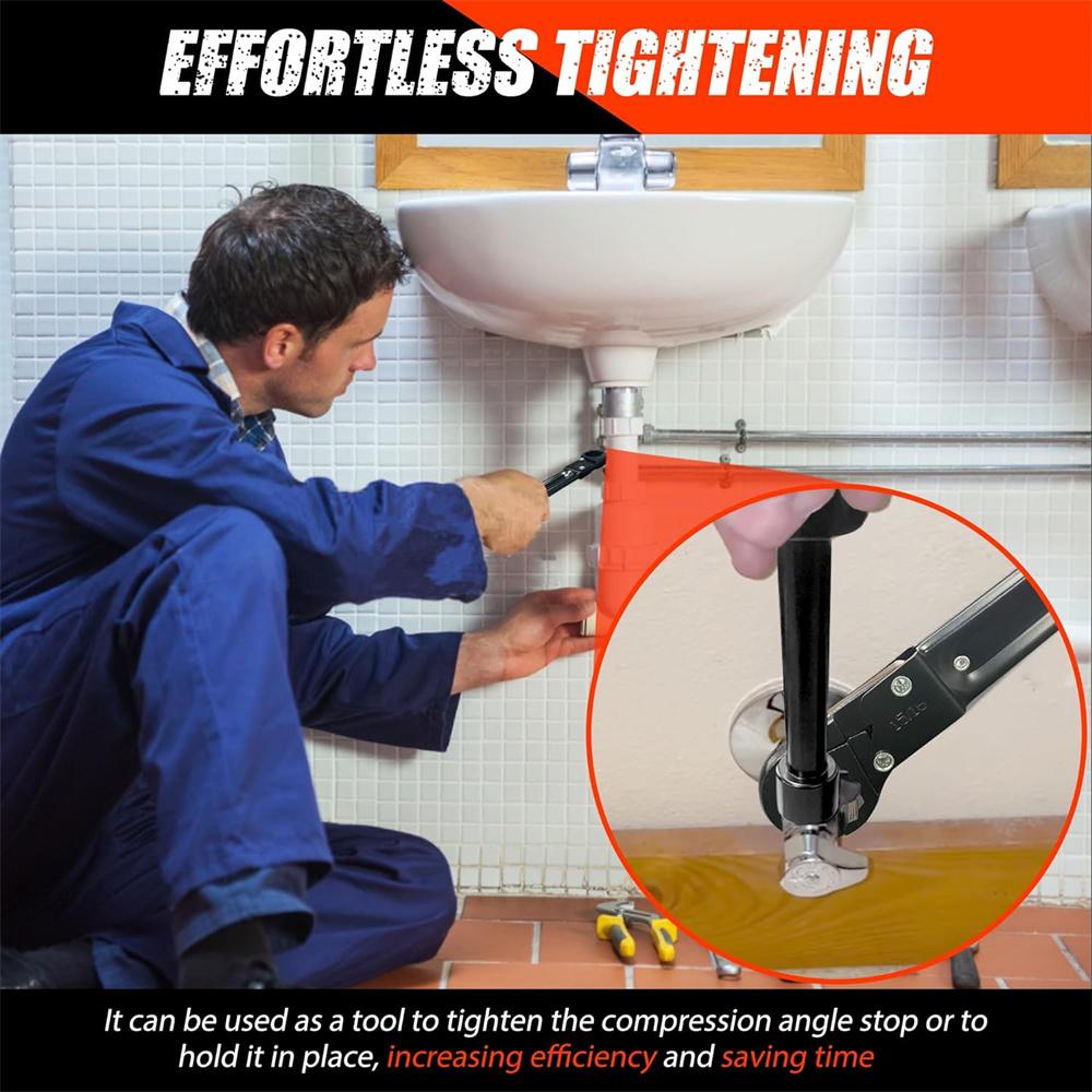Angle Stop Wrench Plumbing Kit For Easy Supply Nut Installation Tool Set