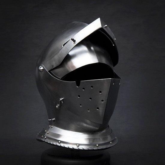 Medieval Close Helmet  Handmade 16th Century Knight Armor Replica  Wearable Steel Helmet for LARP, Cosplay  Display