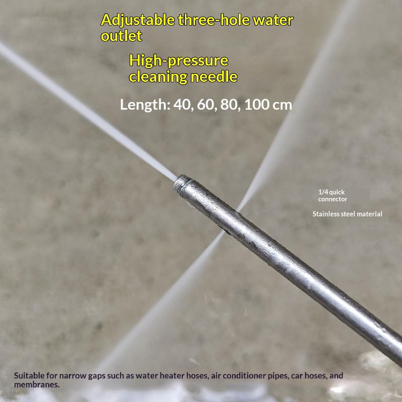 1Pc Stainless Steel High Pressure Cleaning Needle Nozzle 1/4" Quick Connect For Deep Cleaning Ac Water Heater Cleaning