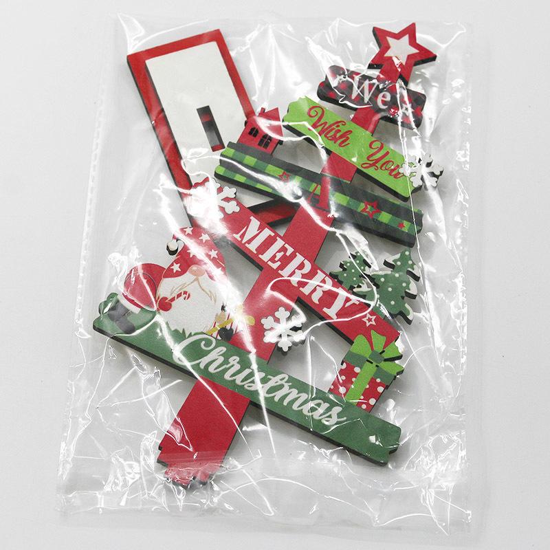 1pcs Desktop Christmas Tree Wooden Ornaments Xmas Wooden Plaques Decorative Ornaments Creative Festival Scene Decoration DIY