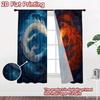2D Flat Printing,2pcs Dragons of Fire and Ice Minimalist Modern Curta Polyester Curta Versatile All Use for Living Room &