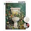 Pearl Painting Kit 5D/DIY Pearl Mosaic Inlaid Toilet With Floral Garden Home Wall Decoration Art