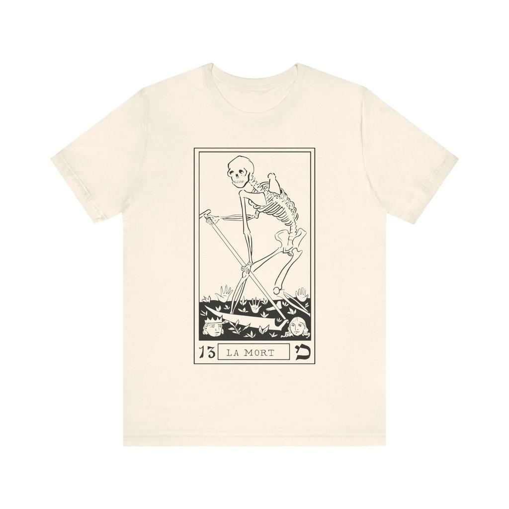 La Mort Danse Macabre Shirt Dance of Death Tee Tarot Tee Skeleton Tee Vintage Horror Gothic Neutral Short-sleeved T-shirt