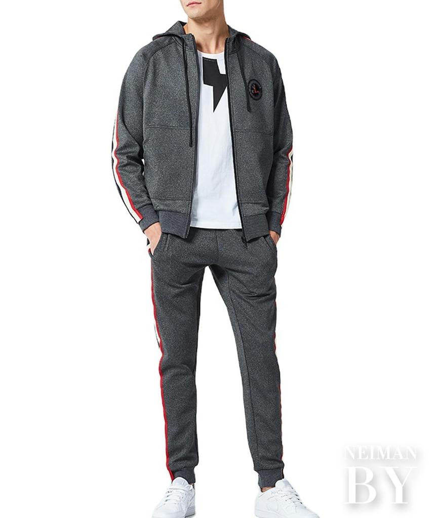 Neiman by Tracksuit Plus Running Top and Bottom Light Men's Set, Sweatshirt, Size, Lined, Set, Gray, 4A-N26-LG2XL