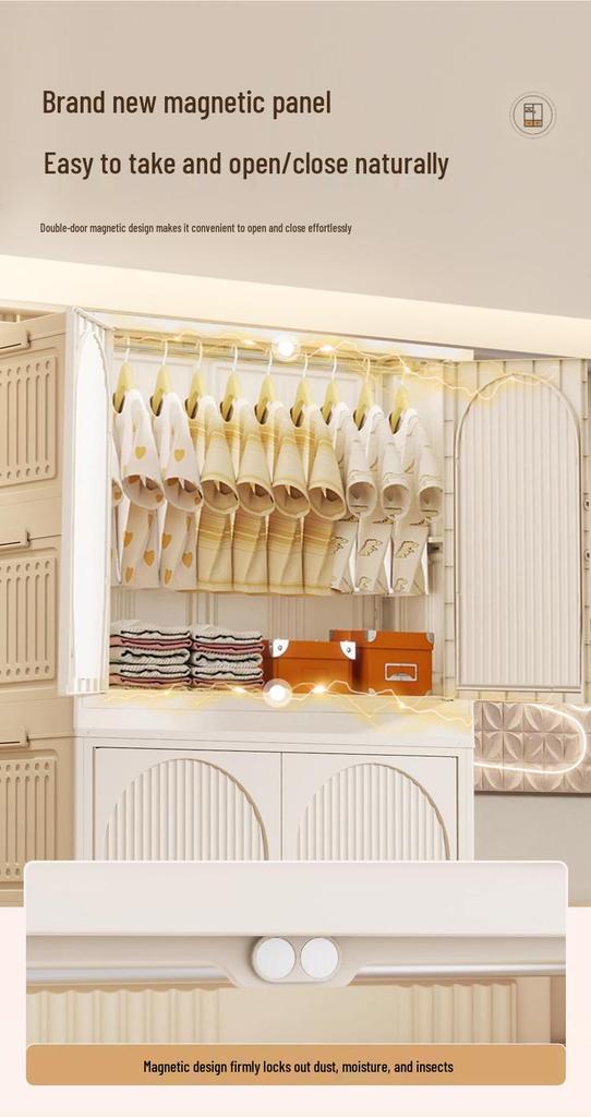 Foldable Wall-Mounted Baby Wardrobe & Multi-Layer Storage Cabinet