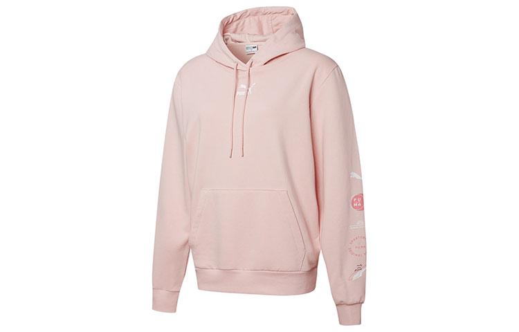PUMA Sweatshirts Women s Pink Hooded Moderate Regular 534417-36 L