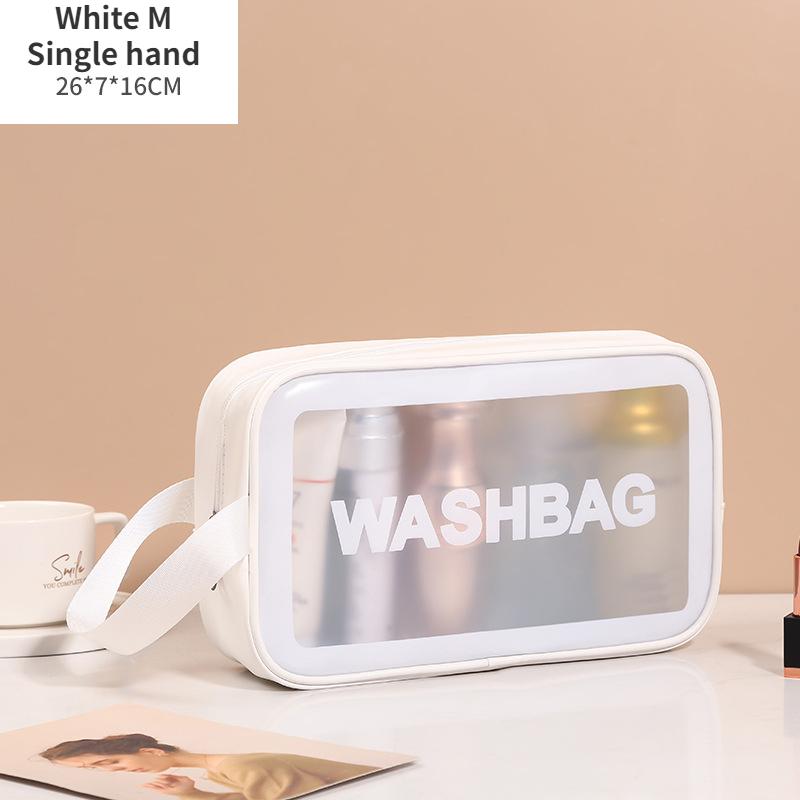 Új, átlátszó sminktáska, 6 darabos PVC piperecikkek tárolótáskája, fürdőtáska, strandtáska, PU csiszolózsák