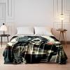 Gothic Skull Girl with Flowers Art Blanket, Flannel blanket for bedroom, living room, sofa, and nap sofas.