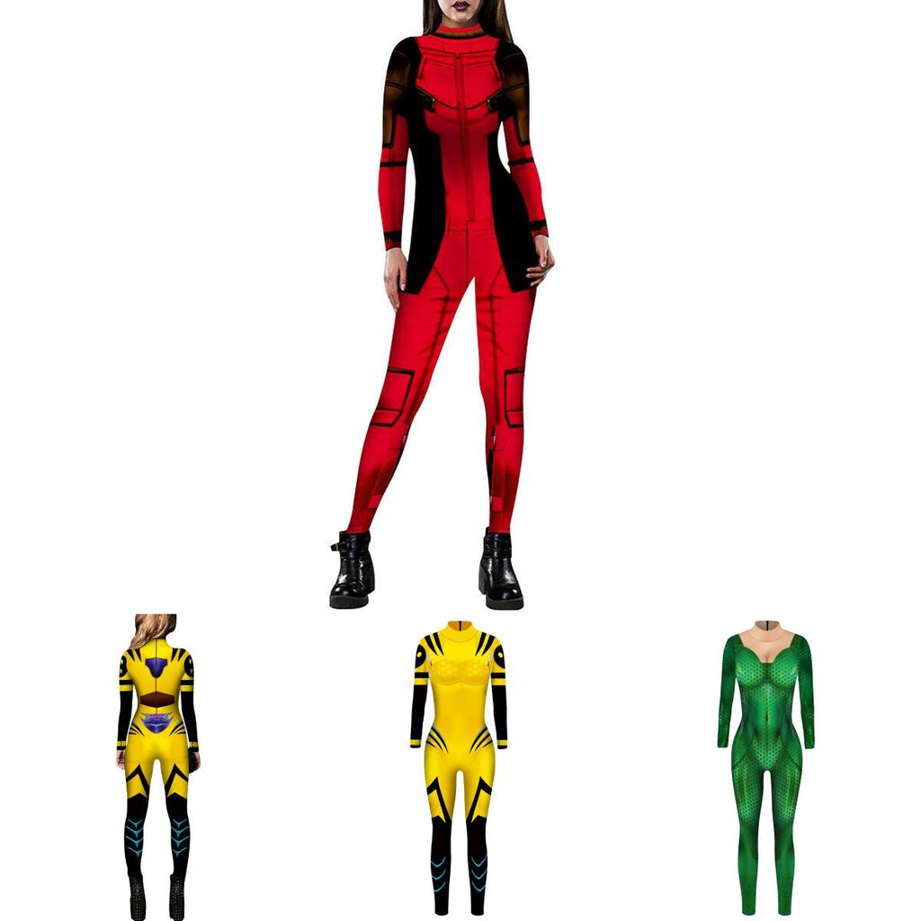 Exquisites X-Men Mystique Damen Catsuit Jumpsuit 3D Gedrucktes Cosplay Kostüm