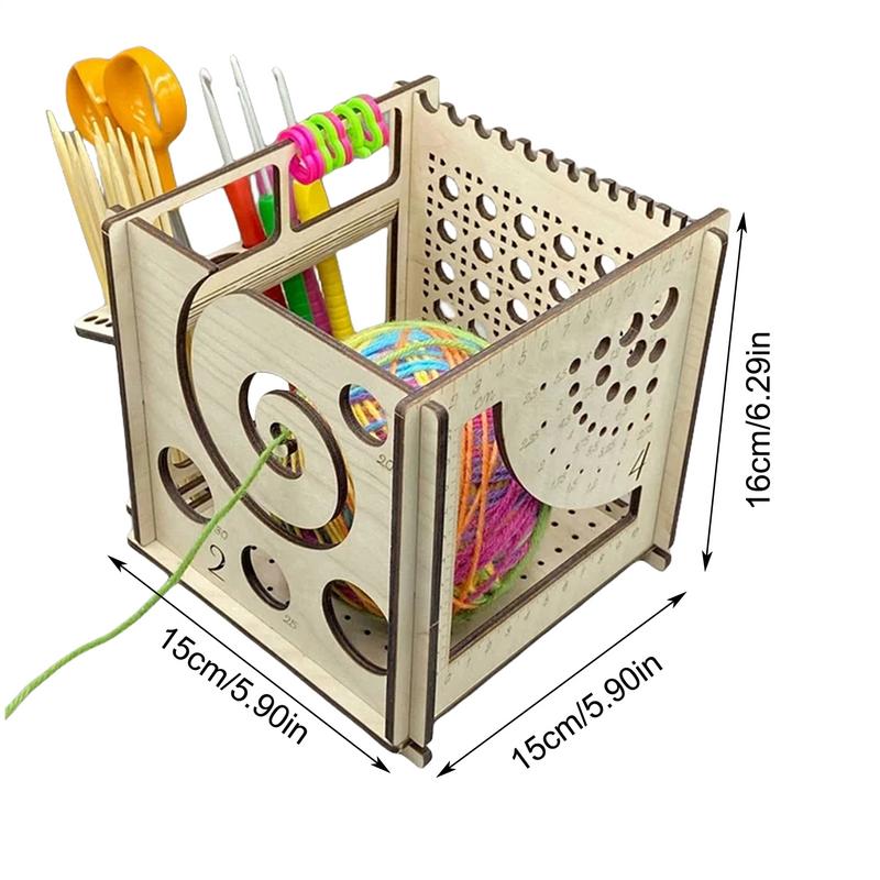 Creative Wooden Yarn Bowl DIY All-in-one Wooden Yarn Bowl Crochet Organizer Storage Holder For Knitting Crochet Skeins