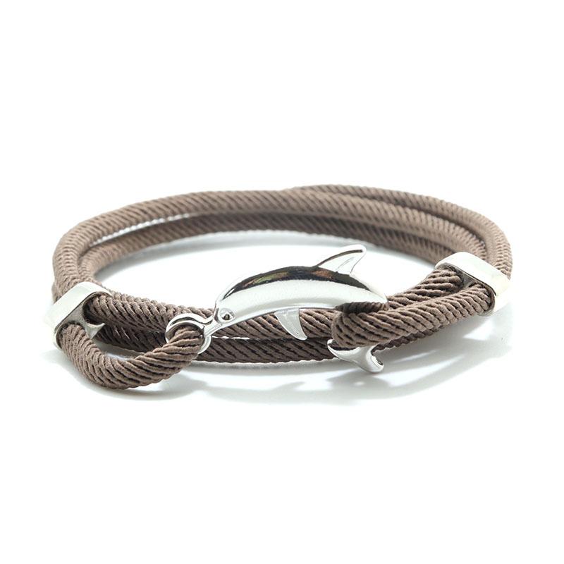 New Dolphin Bracelet Men 4mm Nylon Cord Chain Braclet Homme Bohemia Woven Adjustable Braslet Beach Leisure Accessories Pulseira