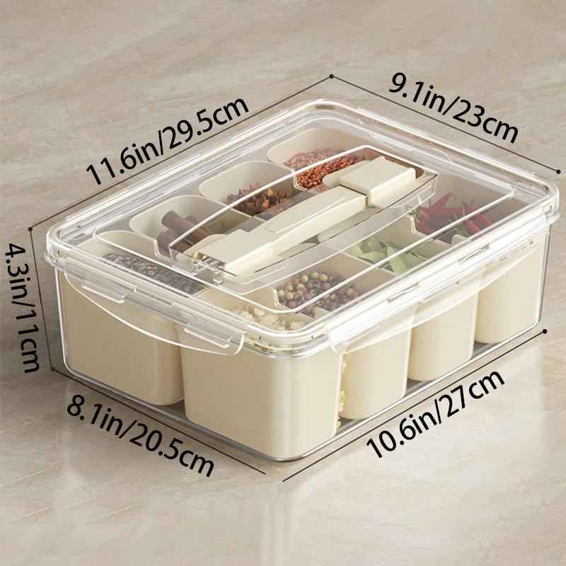 

1 square large capacity food tray with lock buckle, detachable mini box, saves refrigerator space, multiple specifications