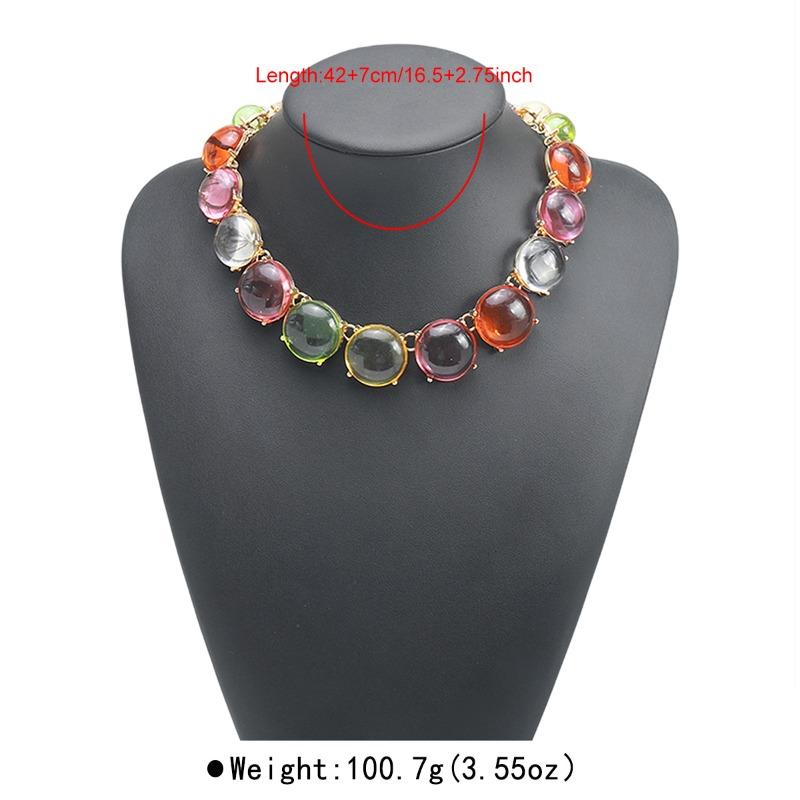 Catena da collo in gel per abbinamento colori Meier, set di orecchini con collana geometrica bohémien ZA da donna
