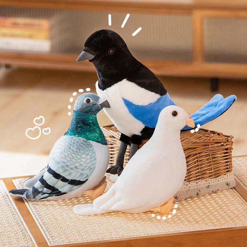 Lifelike Pigeon Stuffed Doll Simulation Soft Bird Plush Toy 1Pcs Non-Toxic for Living Room Decor Kids Easter Gift