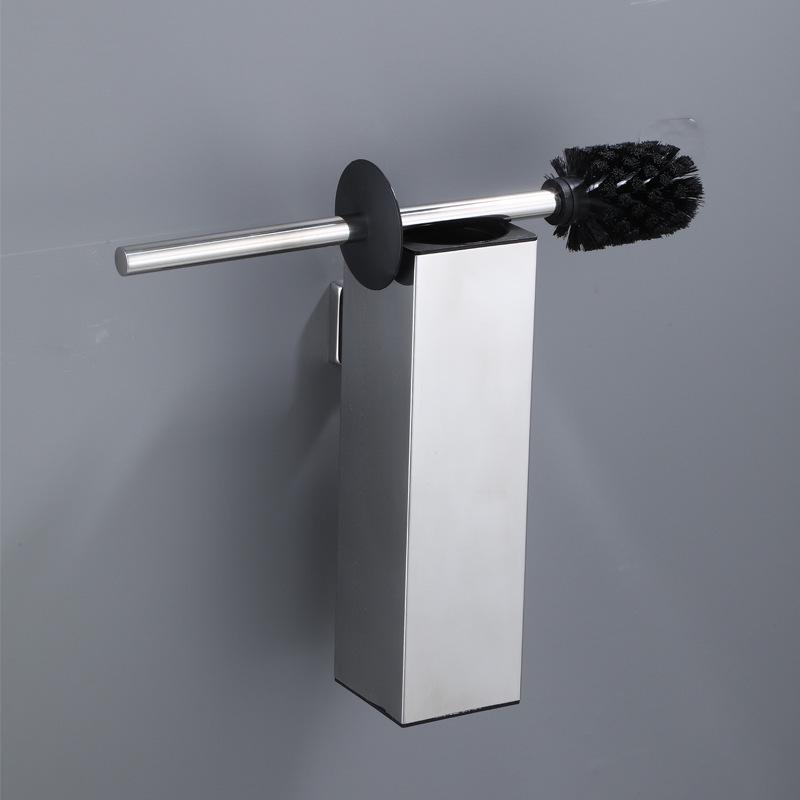 304 Stainless Steel Floor-Standing Toilet Brush with Punch-Free Wall Mount & Deodorizing Long Handle