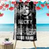 Name Custom Rocky Balboa Print Beach Towel, Large Soft Quick Dry Towel for Beach Camping Swimming
