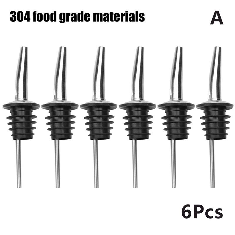 Multi-Pack Stainless Steel Wine Oil Vinegar Pourer with Conical Spout Leak-proof Sealed Stopper for Liquor Bottles - 3/6/12Pcs