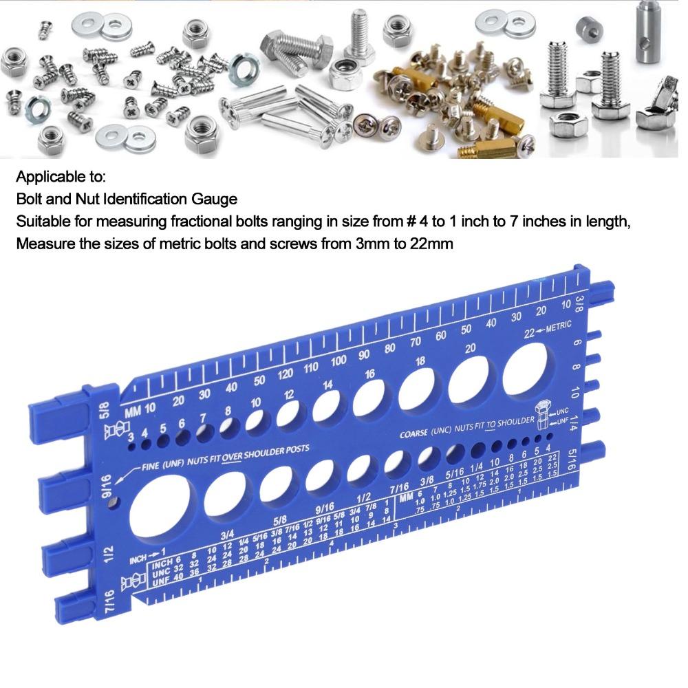 Plastic Material Bolt Identifier Gauge Blue/White Bolt Sizer Thread Gauge Checker  Screw Gauges