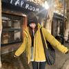 New Hooded Solid Color Graphite Stand-up Collar Down Cotton Clothes Winter Thickened Warm Puffs Thin Loose Coat