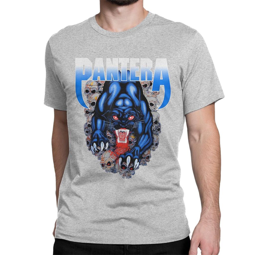 Men Women Black Panther Metal Band Rock T Shirts Pantera 100% Cotton Clothing Short Sleeve Crewneck Tee Shirt Summer T-Shirt