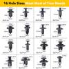 625PCS Trim Panel Clip Bumper Fender Push Pin Engine Rivet Black Car Accessories